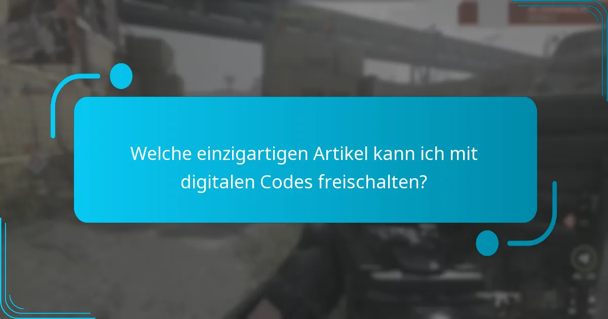 Welche einzigartigen Artikel kann ich mit digitalen Codes freischalten?