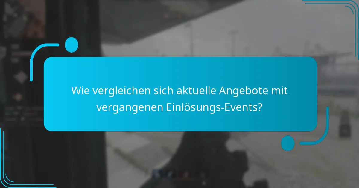 Wie vergleichen sich aktuelle Angebote mit vergangenen Einlösungs-Events?